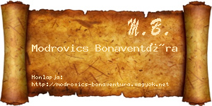 Modrovics Bonaventúra névjegykártya